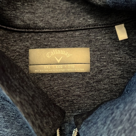 WMNS CALLAWAY QUARTER ZIP HEATHER BLUE SLEEVELESS GOLF POLO COLLARED SHIRT, XXL - Picture 2 of 8